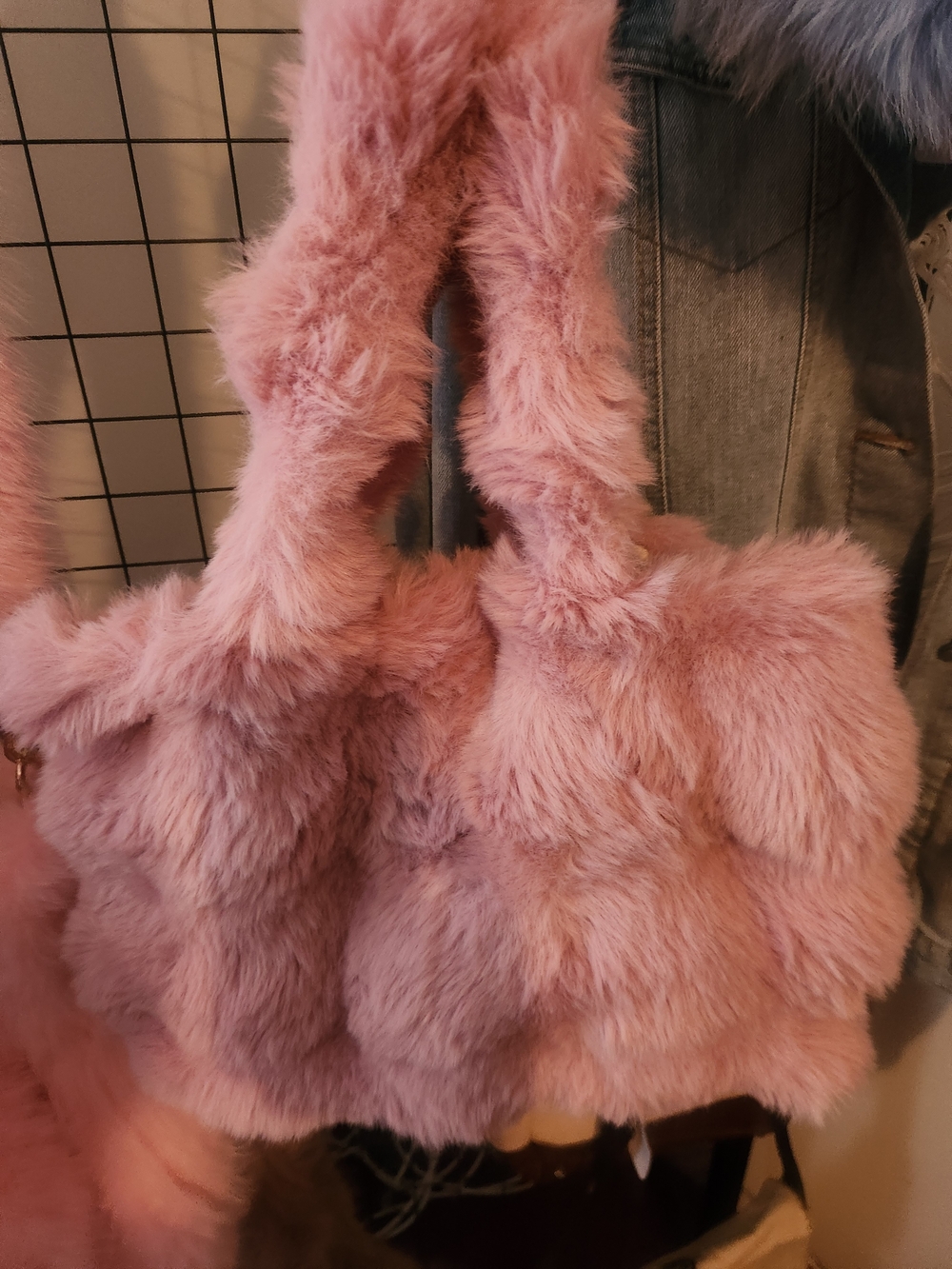 Pink Fur Tote Bag